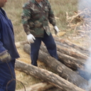 Preperation of poles with burning